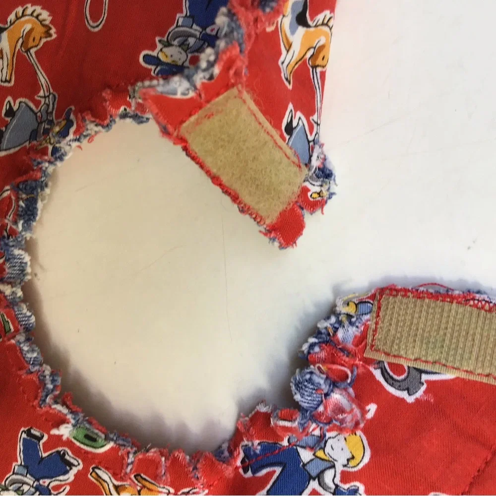 Denim Western Print Bib